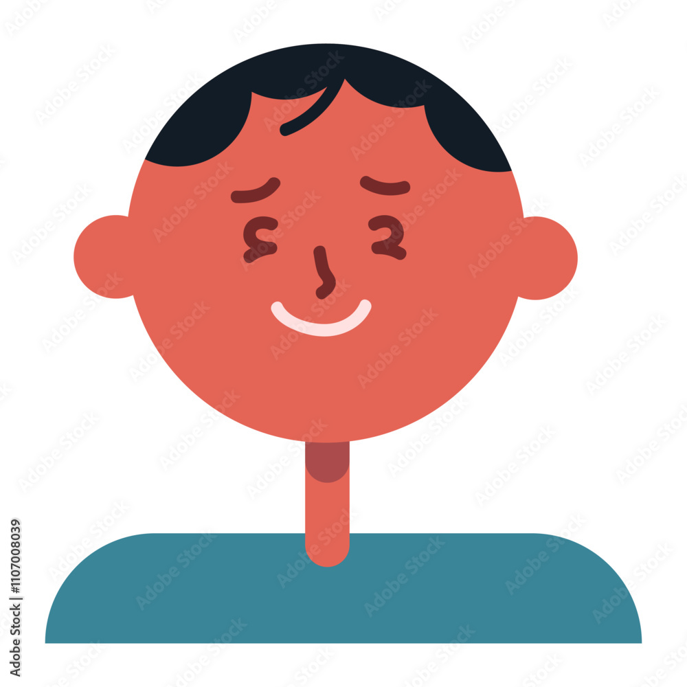Cute Smiling Boy Cartoon Flat Illustration Cute Smiling Boy Cartoon Flat Illustration
