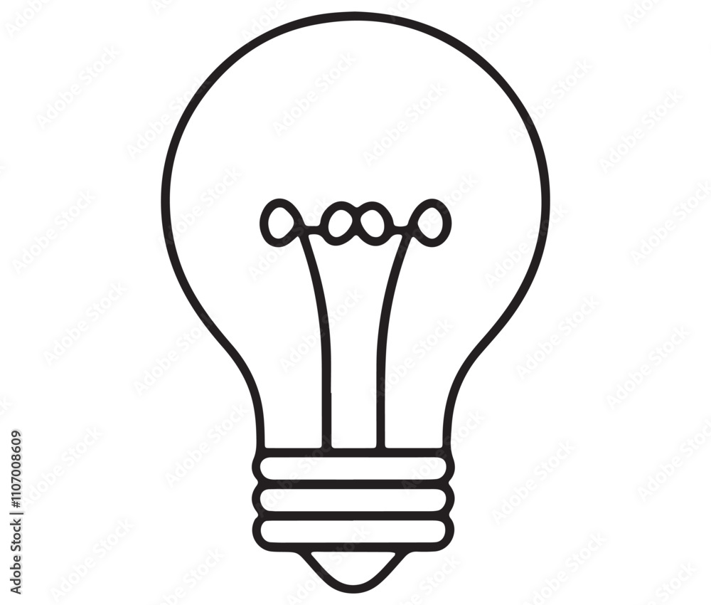 Light bulb icon, Outline light bulb vector illustration Light bulb icon, Outline light bulb vector illustration
