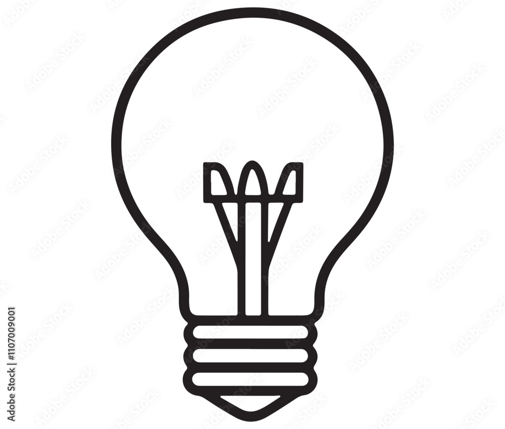 Light bulb icon, Outline light bulb vector illustration Light bulb icon, Outline light bulb vector illustration
