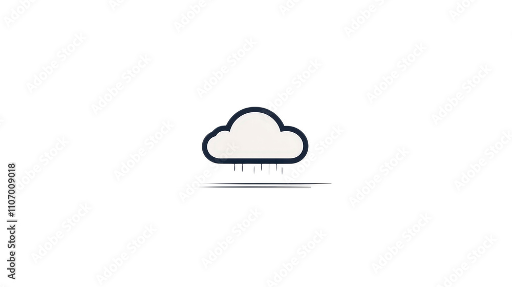 Cartoon Cloud with Rain Droplets on a Transparent Background Cartoon Cloud with Rain Droplets on a Transparent Background