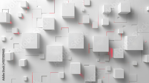 3d render of a white cubes with background