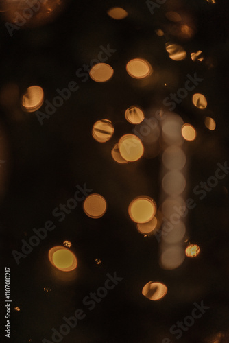 garland lights blurry photo, New Year's atmosphere