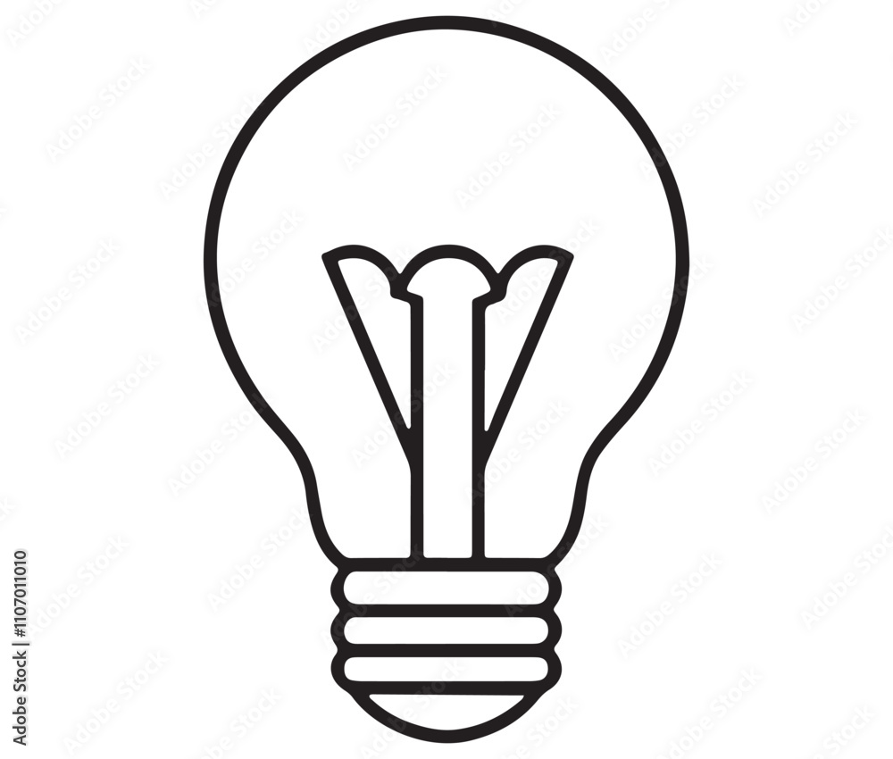 Light bulb icon, Outline light bulb vector illustration Light bulb icon, Outline light bulb vector illustration