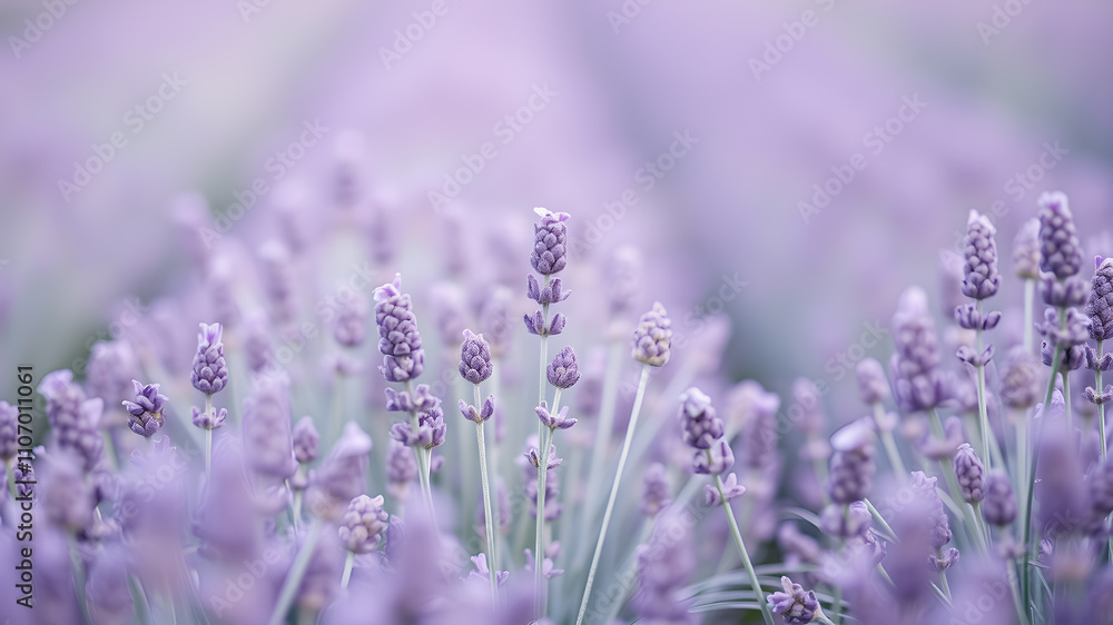 Naklejka premium Lavender Fields Pastel Delicate purples and greens blended into a pastel texture mimicking lavender fields. Generative AI