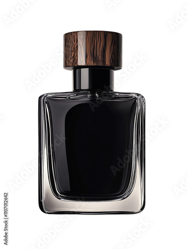 Luxury Men s Perfume Bottle Black Glass Wood Cap Fragrance Cosmetics