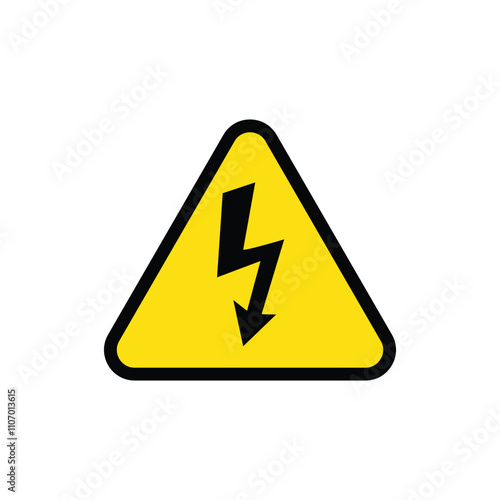 Free Download High voltage sign in yellow triangle. Symbol warning danger. Isolated vector illustration on white illustration - GFXLoad