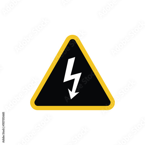 Free Download High voltage sign in yellow triangle. Symbol warning danger. Isolated vector illustration on white illustration - GFXLoad