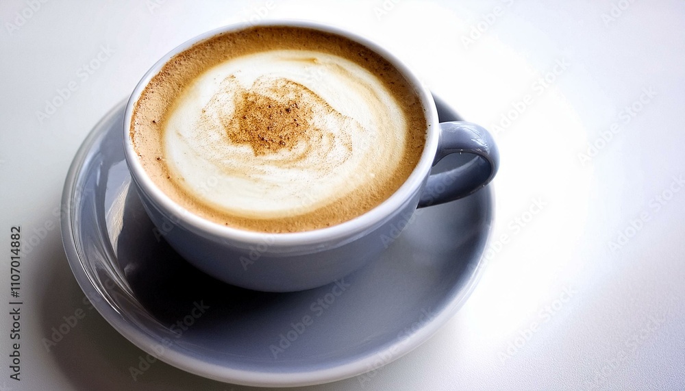 Hot cappuccino coffee cup on isolated white background Hot cappuccino coffee cup on isolated white background
