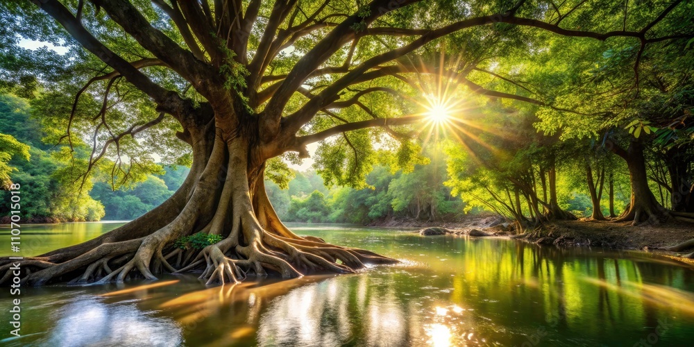 Tropical Riverbank Tree Roots Photography: Lush Nature Scene, River Bank Tree, Tropical Tree Roots, Exotic River, Jungle River Scene, Stock Photo Tropical Riverbank Tree Roots Photography: Lush Nature Scene, River Bank Tree, Tropical Tree Roots, Exotic River, Jungle River Scene, Stock Photo