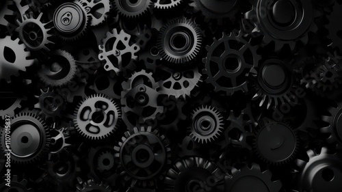 Wallpaper Mural Intricate close-up of gears in motion, showcasing the beauty of mechanical engineering and precision in action. Torontodigital.ca