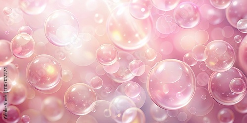 Pink Bubbles A Soft and Dreamy Background of Floating Spheres