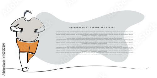 overweight man background template deisgn.fat person simple banner.eps 10 vector illustration
