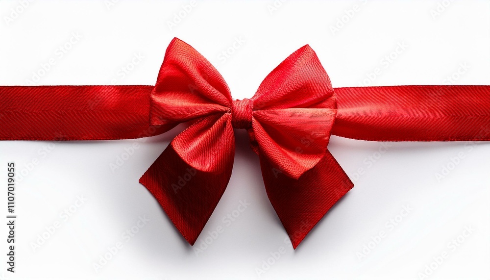 Shiny red satin ribbon on white isolated background Shiny red satin ribbon on white isolated background