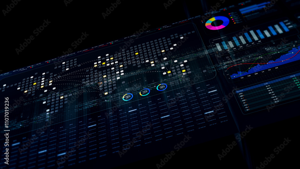 Futuristic network simulation blending AI, quantum physics, and deep learning, with a particle matrix analyzing data in a sleek, HUD-style interface Futuristic network simulation blending AI, quantum physics, and deep learning, with a particle matrix analyzing data in a sleek, HUD-style interface