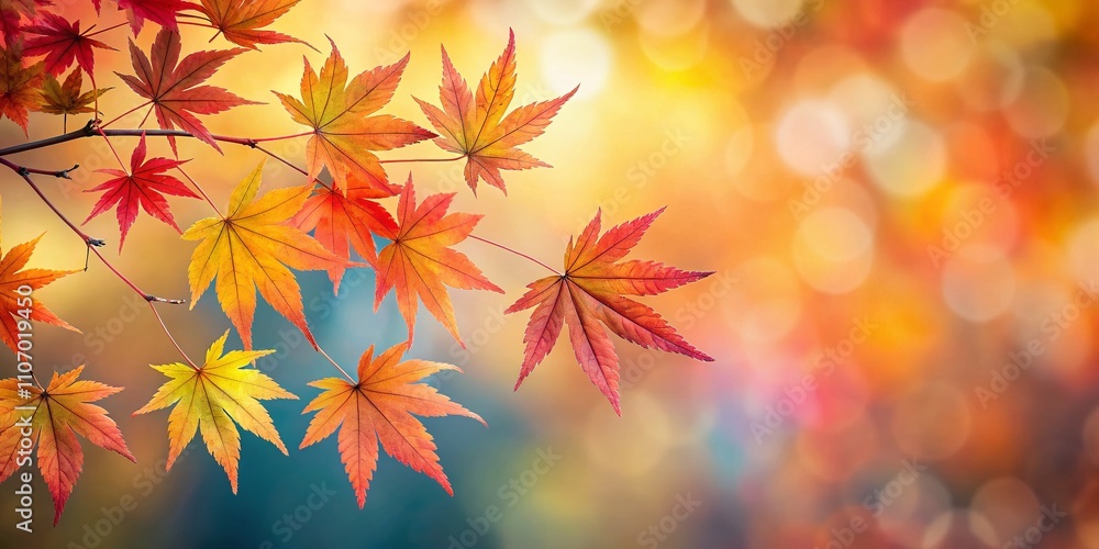 Minimalist Autumn Aesthetic with Maple Leaves in Focus and Ample Text Space for Creative Design Minimalist Autumn Aesthetic with Maple Leaves in Focus and Ample Text Space for Creative Design