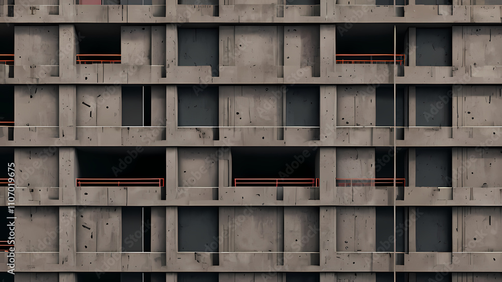 Illustrate a brutalism-inspired background featuring abstract blocks, asymmetrical structures, and a grungy, textured aesthetic Illustrate a brutalism-inspired background featuring abstract blocks, asymmetrical structures, and a grungy, textured aesthetic