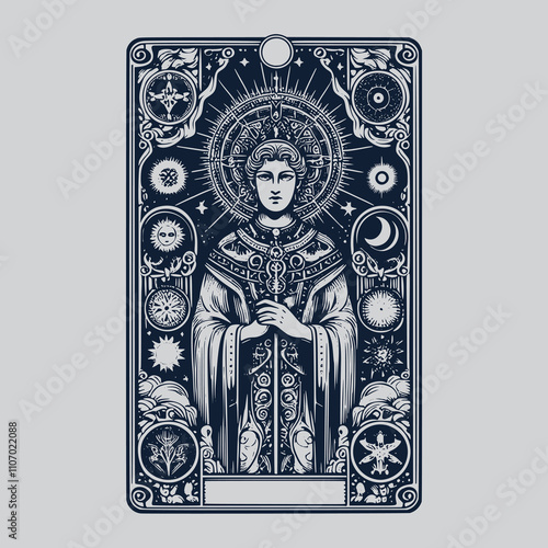 mystical priest ouija tarot playing card design
