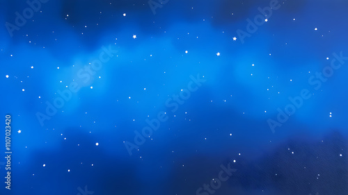 Night Sky Watercolor Deep blue and indigo hues fading into soft black with scattered white stars, evoking a dreamy watercolor night sky. generative AI