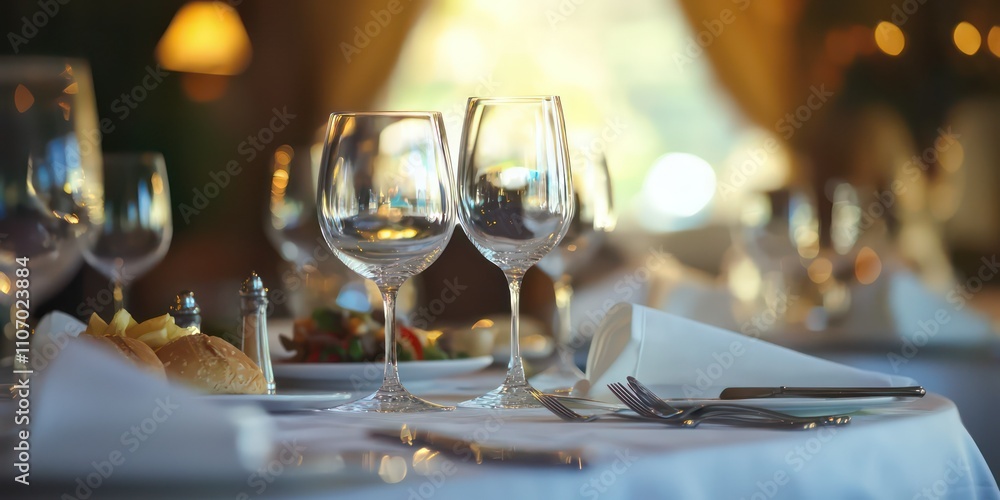 A luxurious five-star restaurant setting with elegant table arrangements and fine dining ambiance. A luxurious five-star restaurant setting with elegant table arrangements and fine dining ambiance.