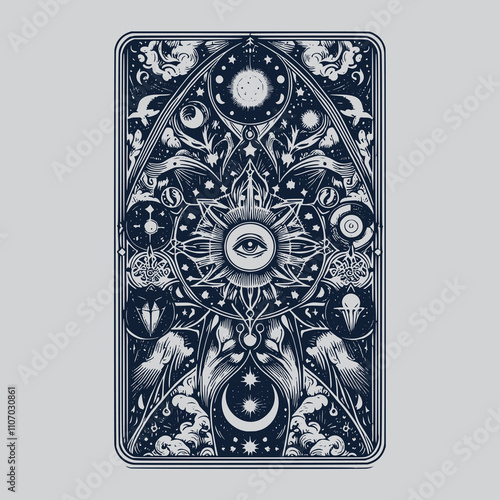 celestial priest ouija tarot playing card tattoo