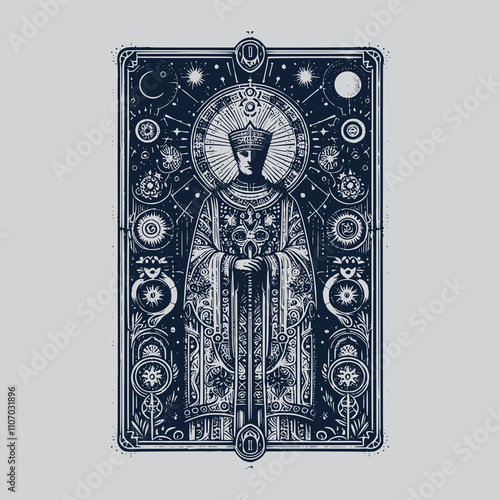 gothic priest ouija tarot playing card tattoo