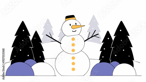 snowman in the forest