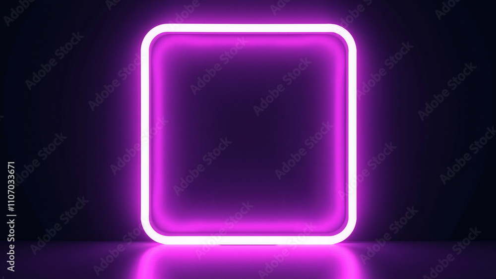 Vibrant Neon Rectangle Frame: Futuristic Design Element for Nightclub Promotions or Tech Event Backdrops Vibrant Neon Rectangle Frame: Futuristic Design Element for Nightclub Promotions or Tech Event Backdrops
