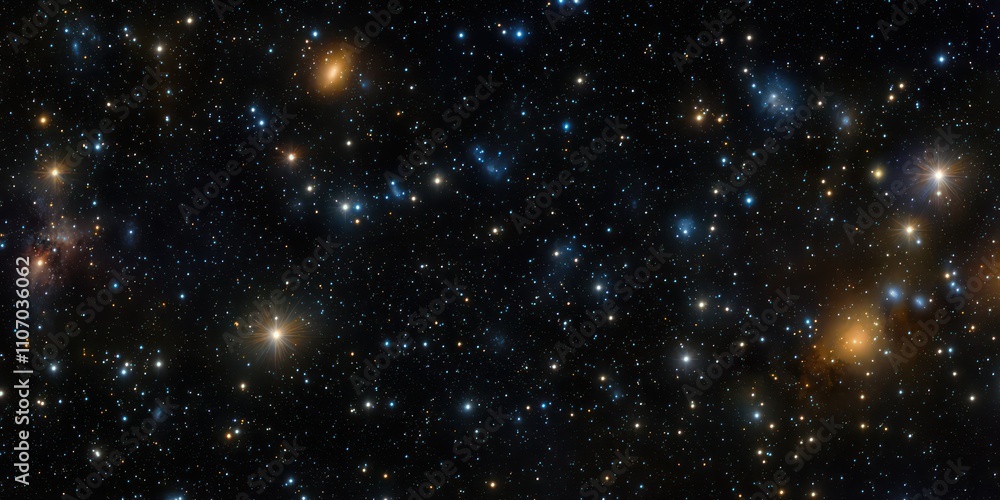 Fototapeta premium A panoramic view of a star field in the night sky, with millions of stars twinkling against a dark canvas.