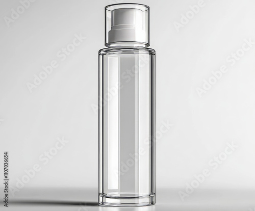  a transparet plastic slim cylindrical 200ml bottle for skincare photo