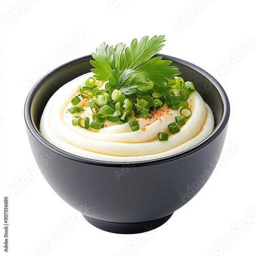 Macro Shot of Traditional Japanese Natto Dish on White Background