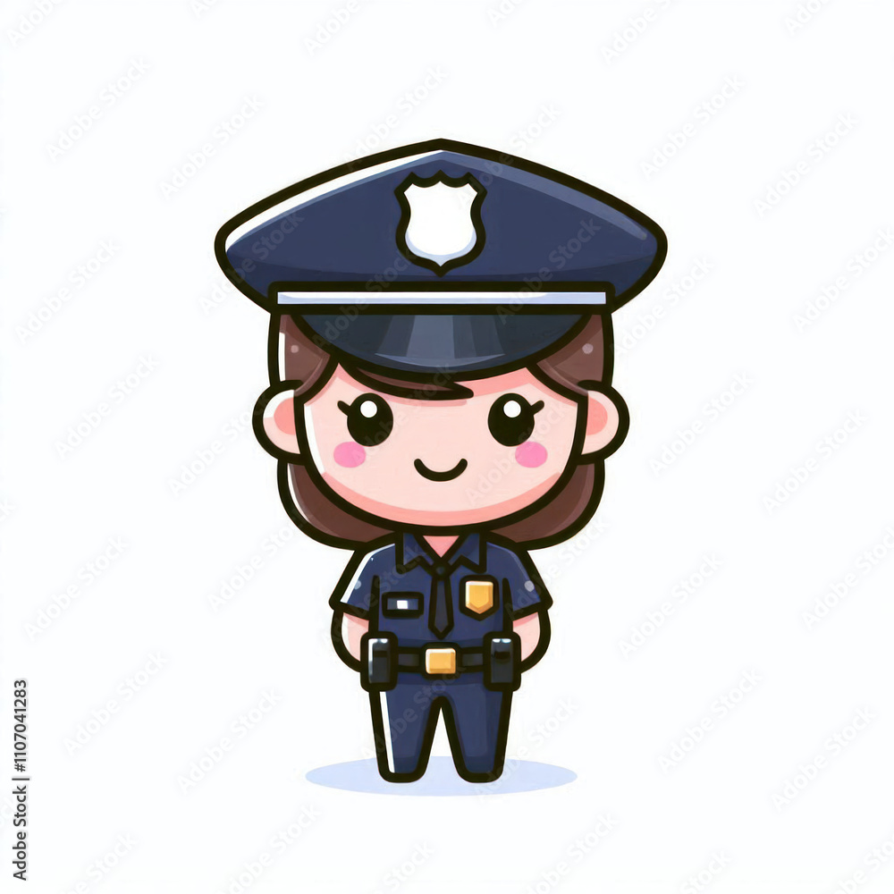 Police Cartoon Illustration Simple Design Vector Police Cartoon Illustration Simple Design Vector