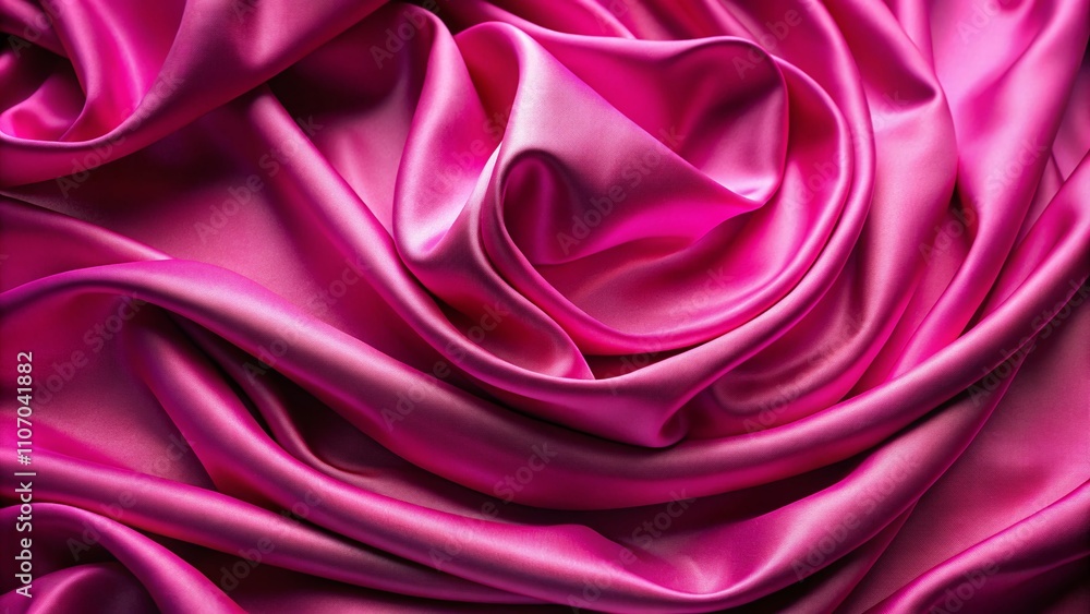 Fototapeta premium Abstract Pink Fabric Waves, Soft Background, Copy Space