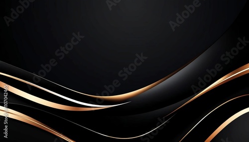 abstract background luxuary black with golden wave