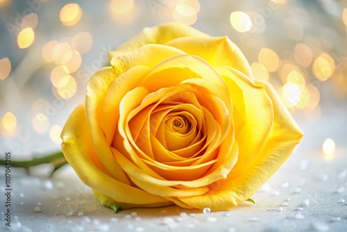 Closeup Yellow Rose Bokeh Background