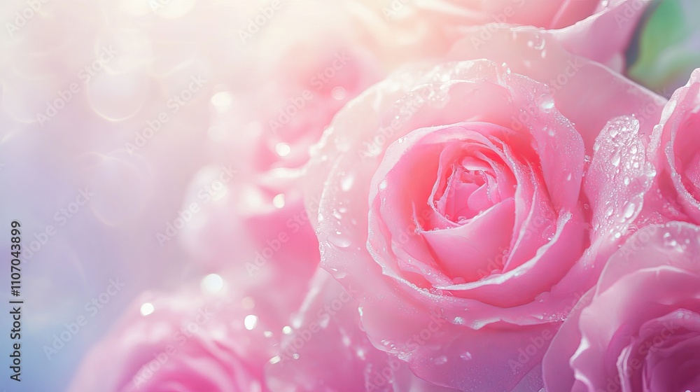 Sweet pink rose bouquet symbolizing love and romance, soft floral background for romantic themes Sweet pink rose bouquet symbolizing love and romance, soft floral background for romantic themes