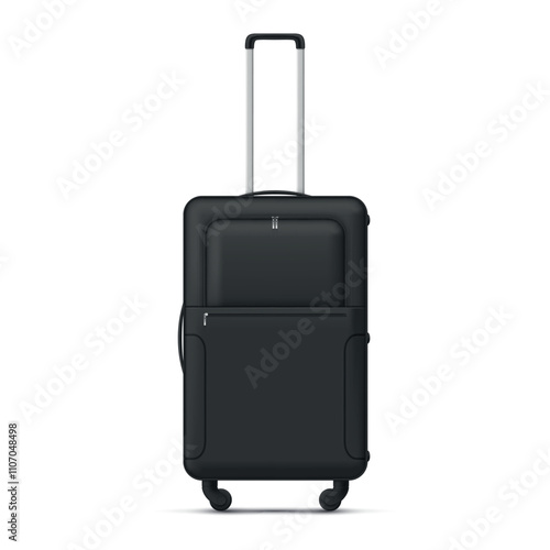 Stylish black suitcase designed for hand luggage travel, ideal for vacation or business trips