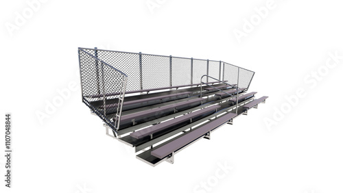 Bleachers isometric view isolated on transparent background