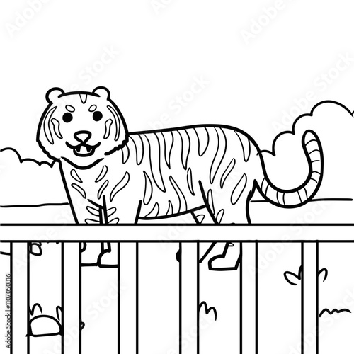 Tiger Zoo Animal Coloring Book
