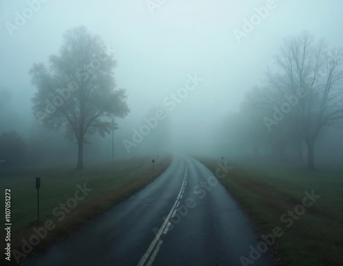 Wallpaper Mural a landscape of fog in the forest Torontodigital.ca