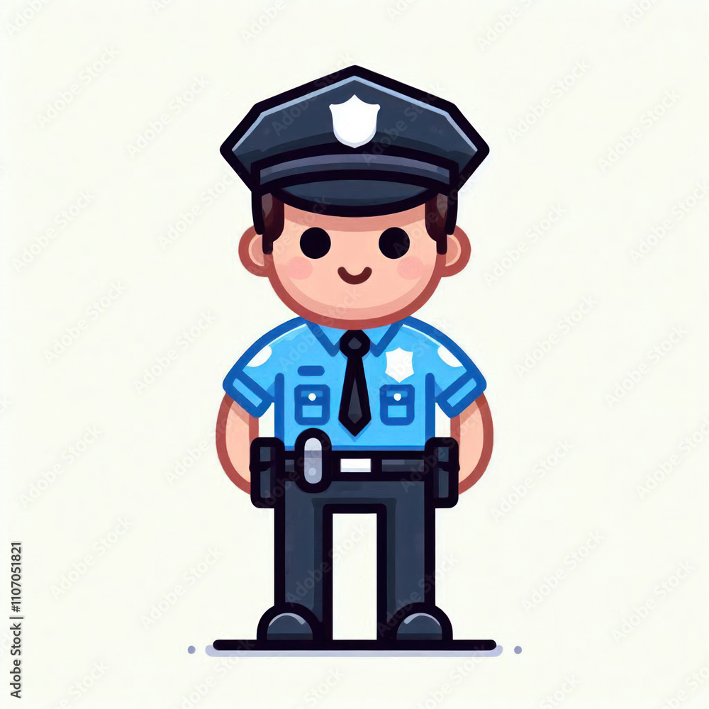 Police Cartoon Illustration Simple Design Vector Police Cartoon Illustration Simple Design Vector