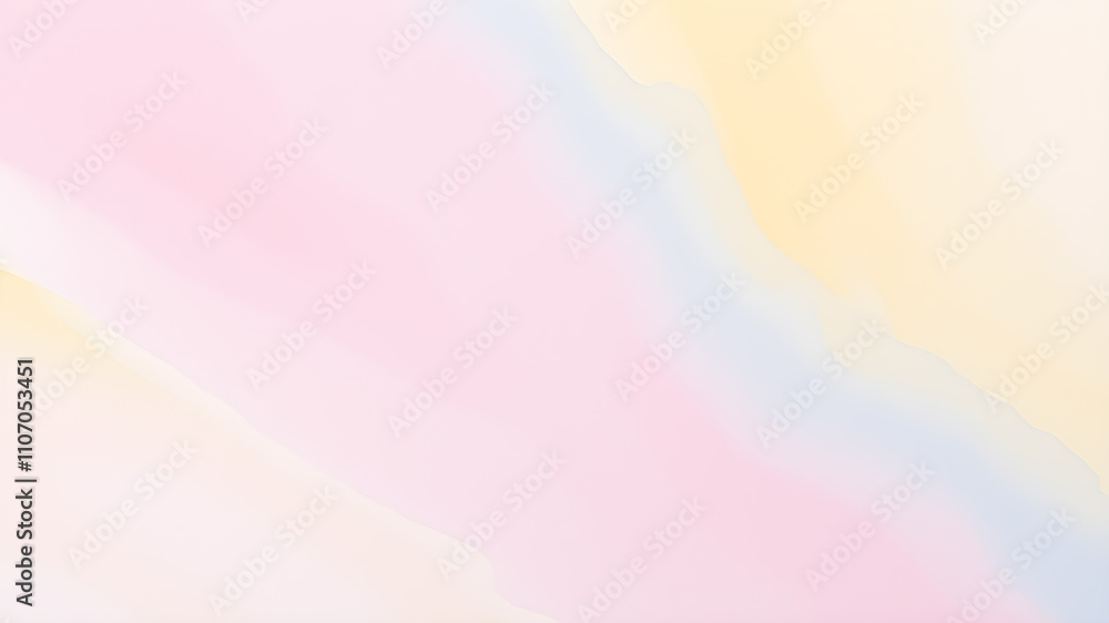 Fototapeta premium Soft Pastel Gouache Light pastel tones of pink, blue, and yellow blended with smooth gouache textures. Generative AI