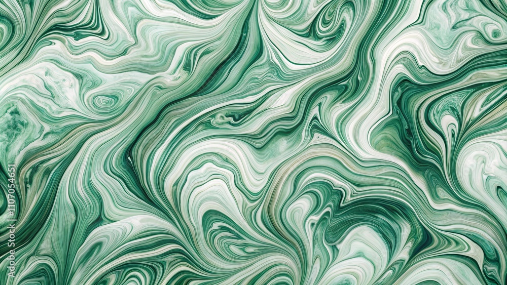 Abstract Swirling Green and White Fluid Art Background for Design Projects Abstract Swirling Green and White Fluid Art Background for Design Projects
