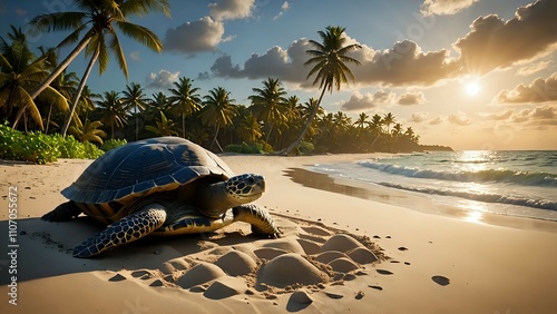 turtle on the beach photo