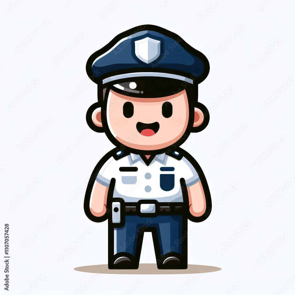 Police Cartoon Illustration Simple Design Vector Police Cartoon Illustration Simple Design Vector