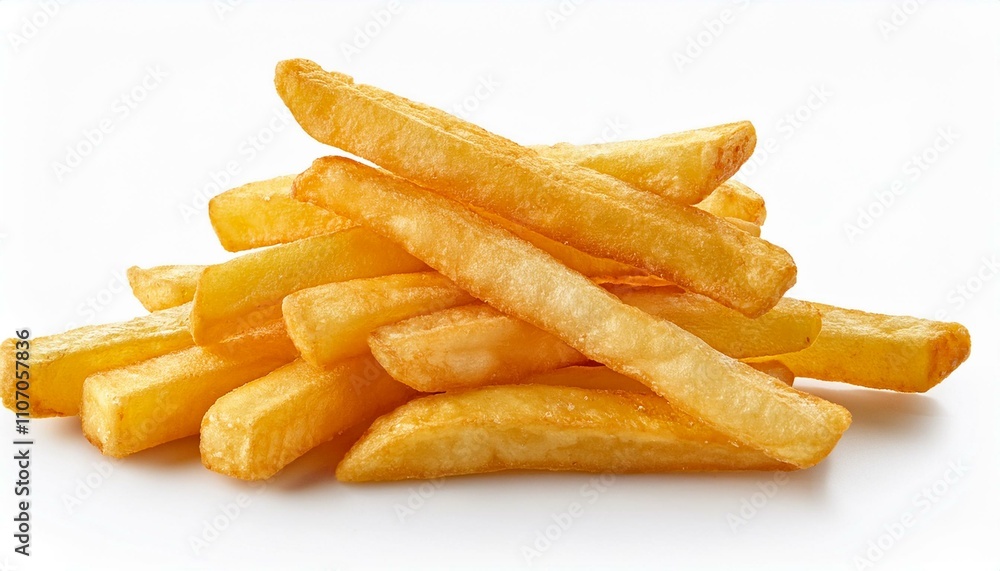 Potato fries on isolated white background Potato fries on isolated white background
