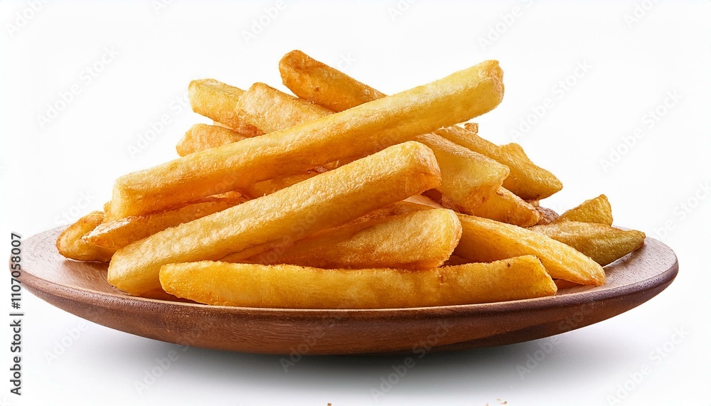 Potato fries on isolated white background
