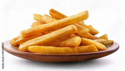 Potato fries on isolated white background