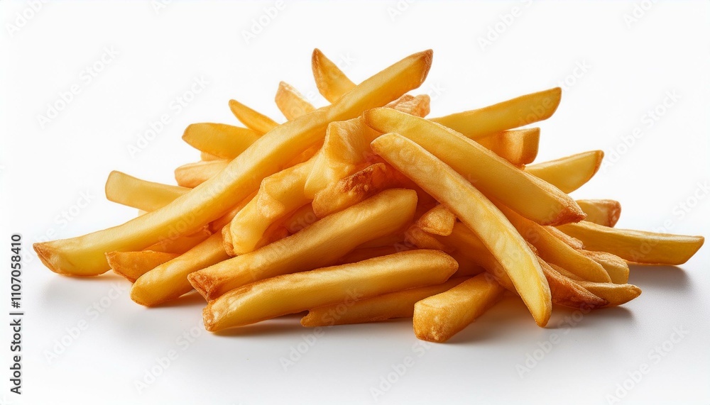 Potato fries on isolated white background Potato fries on isolated white background