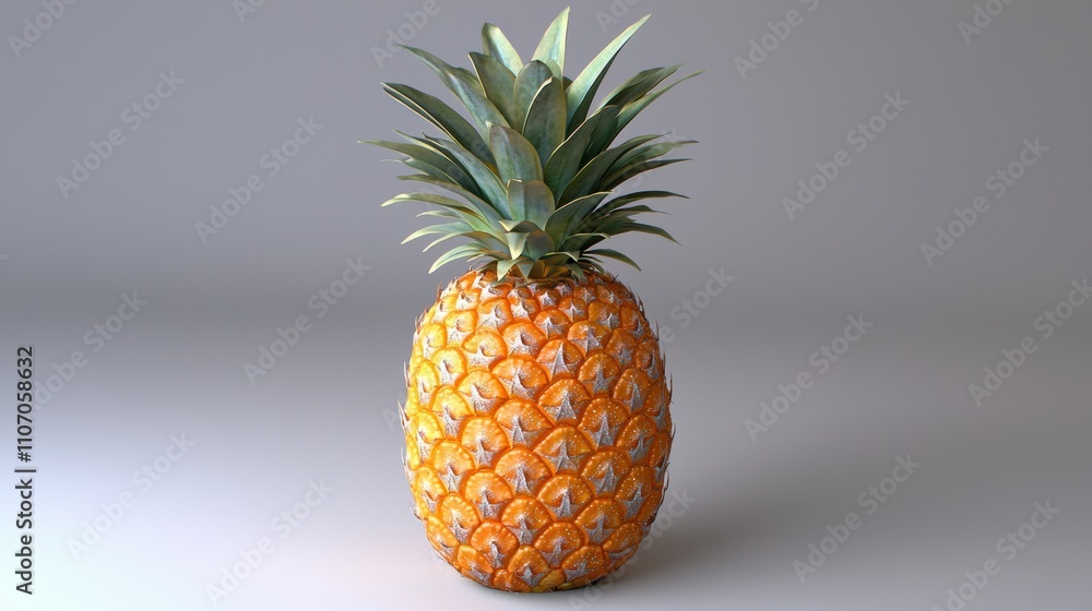 Tropical delight fresh pineapple close-up in a bright kitchen counter food photography Tropical delight fresh pineapple close-up in a bright kitchen counter food photography