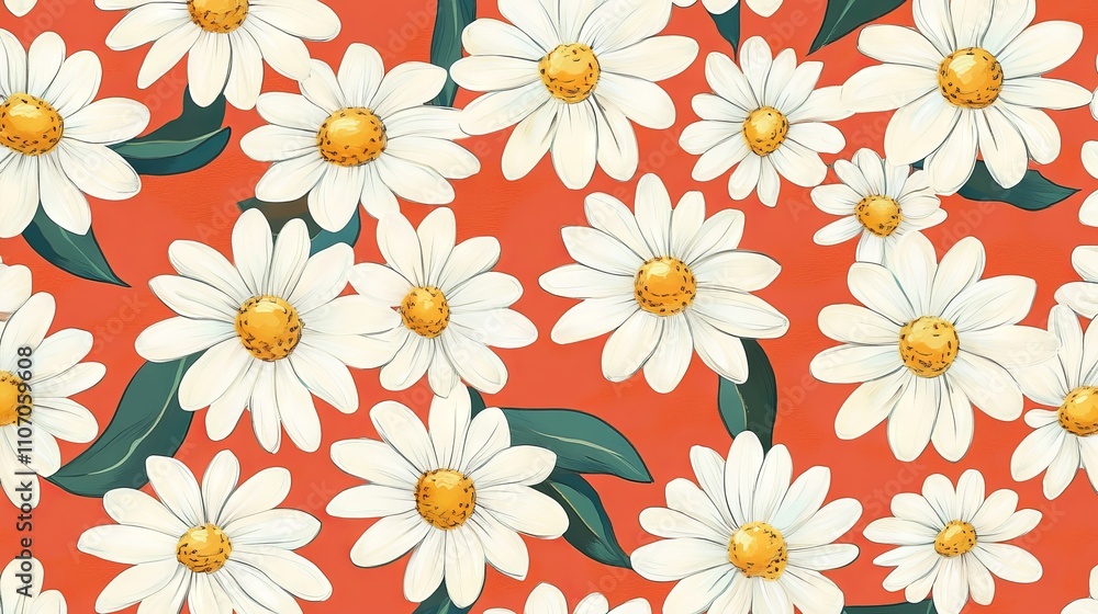 Cute floral background vector with white daisy flower print and hand-drawn doodles – seamless repeat pattern for wallpaper, fabric, and digital design Cute floral background vector with white daisy flower print and hand-drawn doodles – seamless repeat pattern for wallpaper, fabric, and digital design